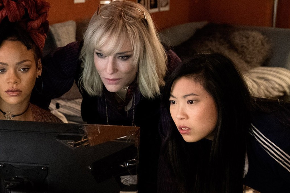 Rihanna, Cate Blanchett and Awkwafina in Ocean’s 8. Photo: Barry Wetcher/Warner Bros. Pictures-Village Roadshow Pictures