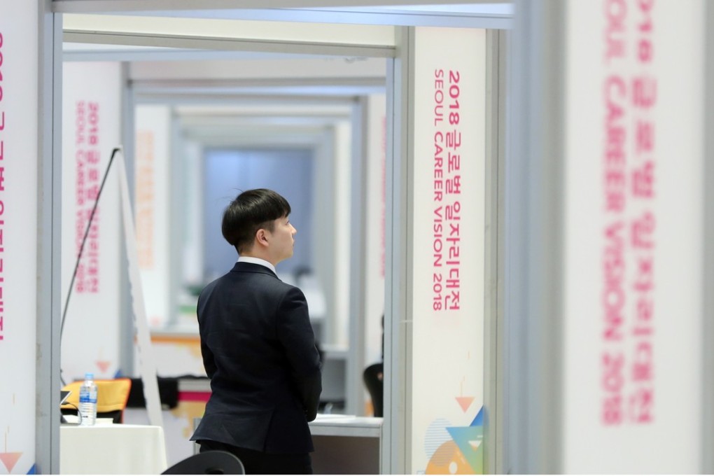 A job fair in Seoul. Creating more stable jobs was a key part of Moon Jae-in’s platform. Photo: EPA