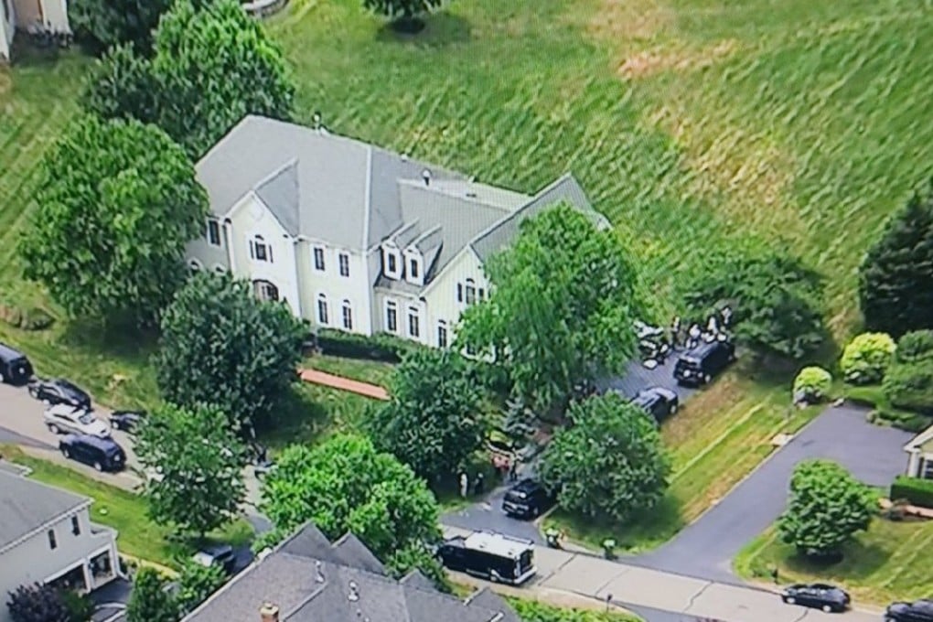 FBI agents raid the home of Kevin Mallory outside Washington in 2017. Photo: ABC 7