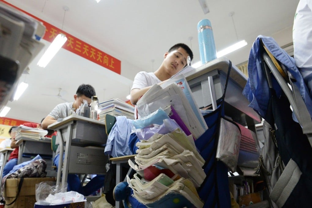 High school pupils in Handan, a city in northern China’s Hebei province, take the annual college entrance exam. Photo: AFP