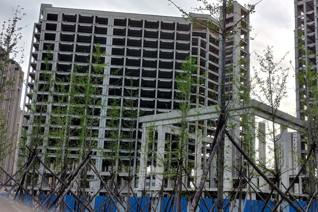 An abandoned construction site in New District in Dandong, the town bordering North Korea. Photo: Amanda Lee