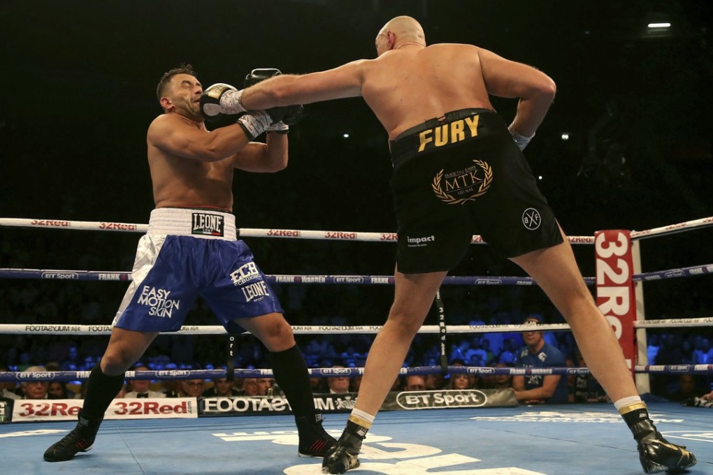 Britain’s Tyson Fury won a farcical return fight against Sefer Seferi at the Manchester Arena on Saturday night. Photo: AP