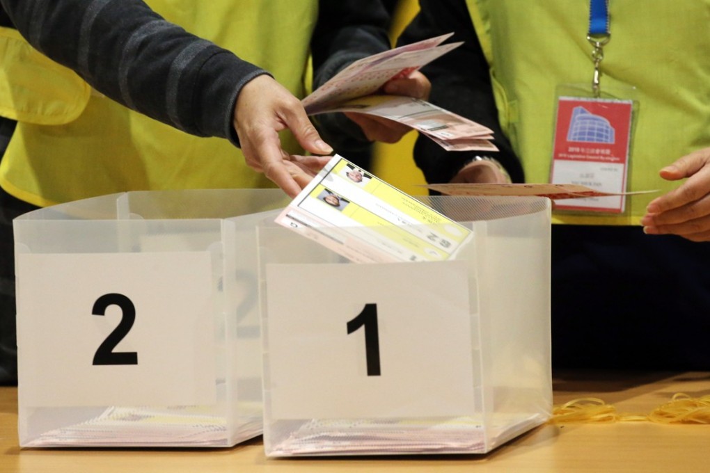 Votes for a Legislative Council by-election are counted on March 12. Photo: Sam Tsang