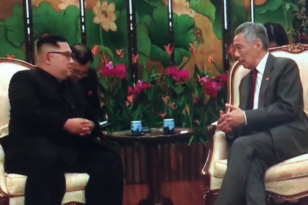 Kim Jong-un and Singaporean PM Lee Hsien Loong. Photo: Handout