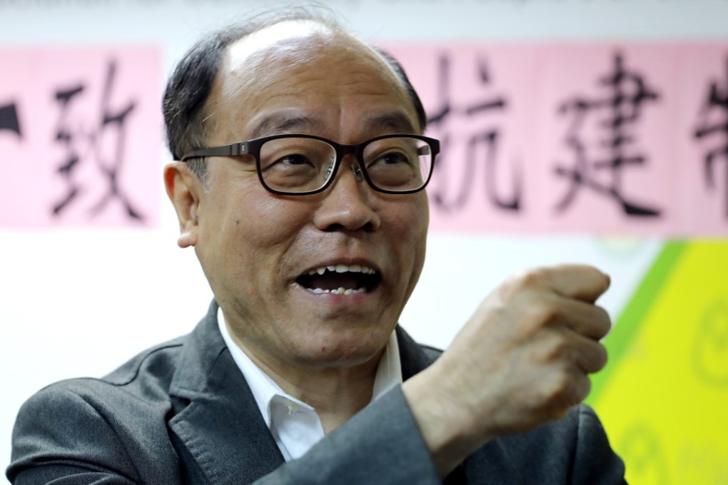 Frederick Fung Kin-kee of Association for Democracy and People's Livelihood (ADPL) attends a media conference in Yau Ma Tei on January 22. Photo: Sam Tsang/SCMP
