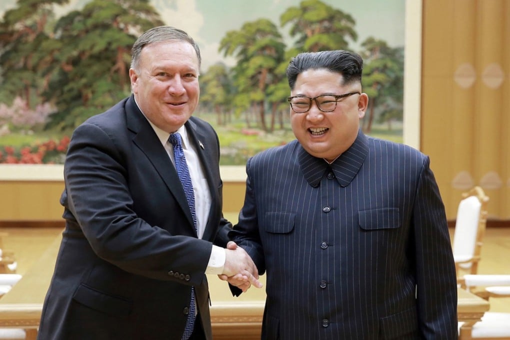 US Secretary of State Mike Pompeo with North Korean leader Kim Jong-un in Pyongyang, North Korea. Photo: AP