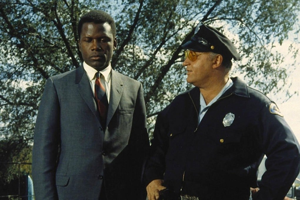 Sidney Poitier (left) and Rod Steiger in the film In the Heat of the Night. Picture: Alamy