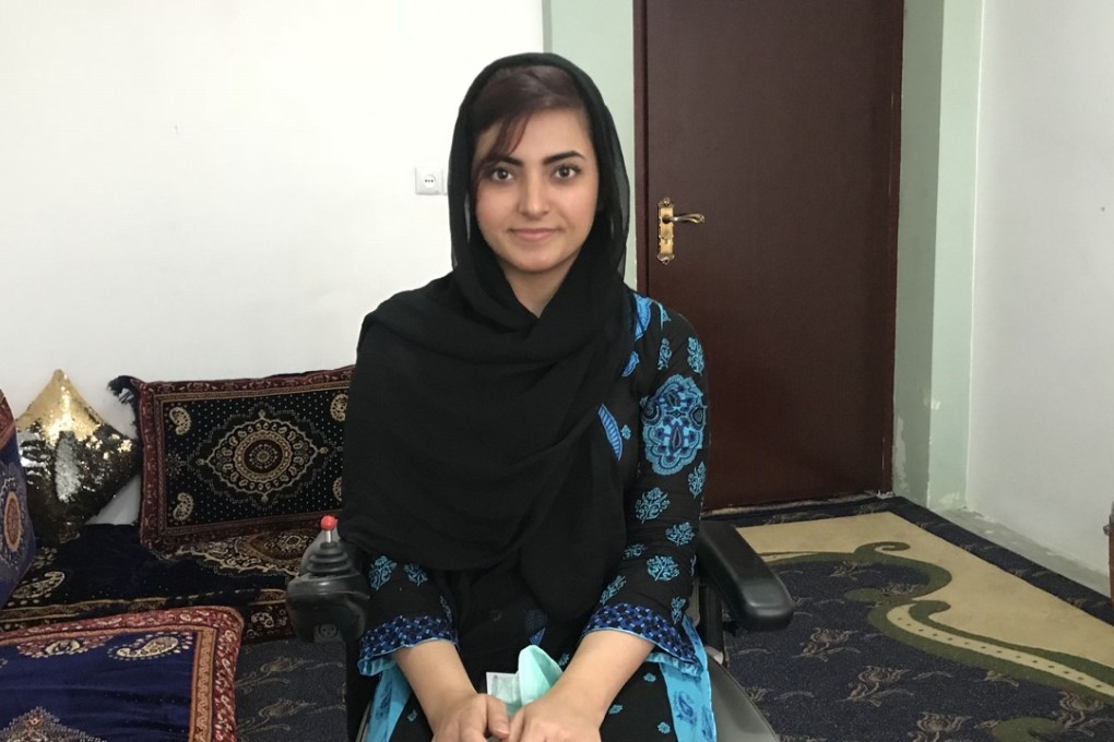 Breshna Musazai, who was shot during an attack on American University in Kabul in August 2016, graduated with a bachelor's degree last month. Photo: Washington Post photo by Sharif Hassan