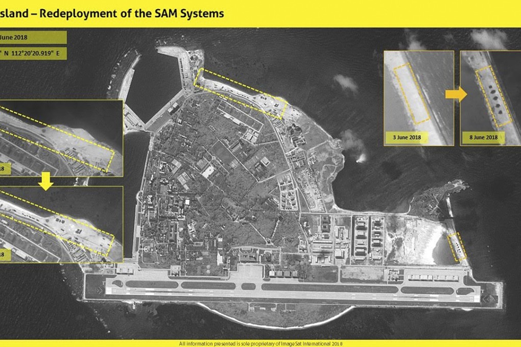 Satellite images form Israeli intelligence firm ImageSat International indicate that China has redeployed missiles on Woody Island, known in China as Yongxing Island. Photo: ISI
