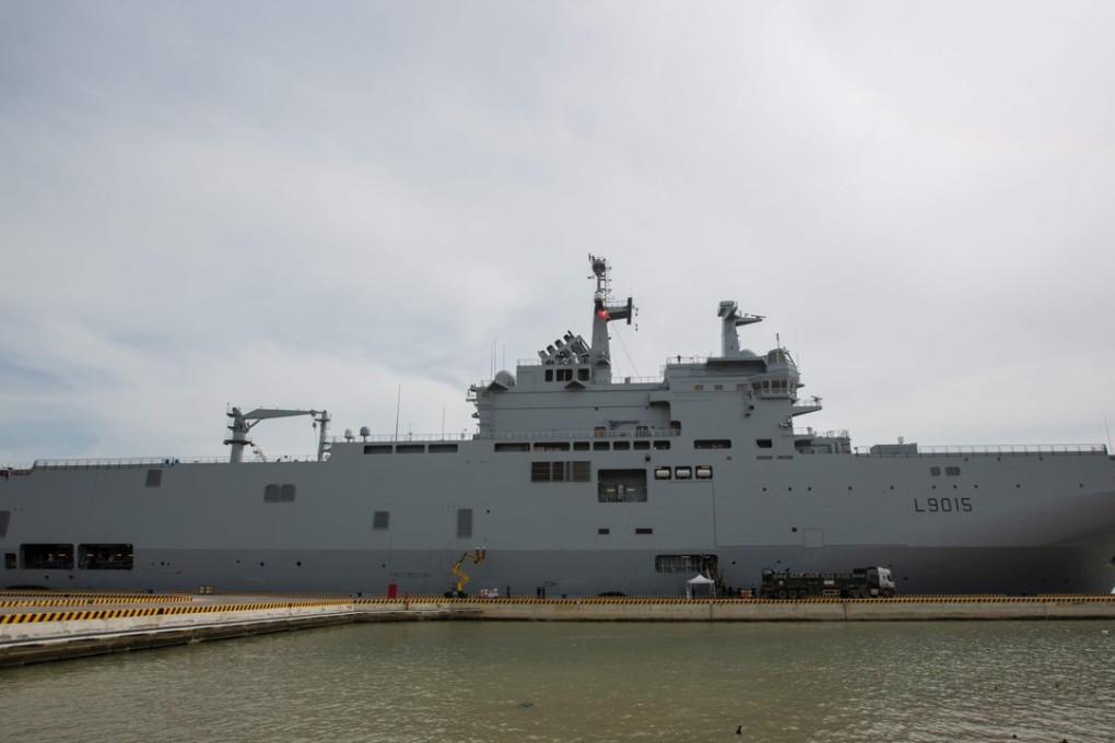 The French assault ship Dixmude sailed through the Spratly Islands late last month. Photo: AFP