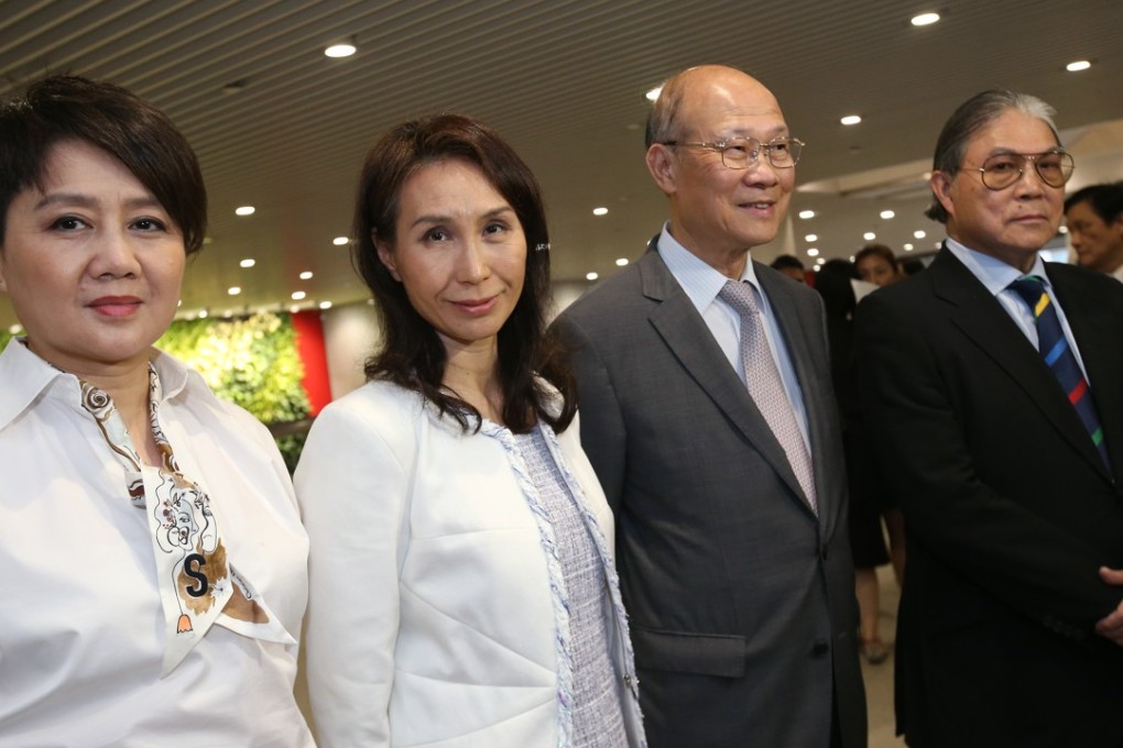 Left to right: Angela Leong On-kei, SJM co-chair and executive director; Daisy Ho Chiu-fung, SJM chairwoman and executive director; Ambrose So Shu-fai, SJM vice-chairman and executive director and chief executive officer; and Timothy Fok Tsun-ting, co-chairman and executive director, at SJM Holdings’ annual general meeting in Sheung Wan on 12 June, 2018. Photo: David Wong