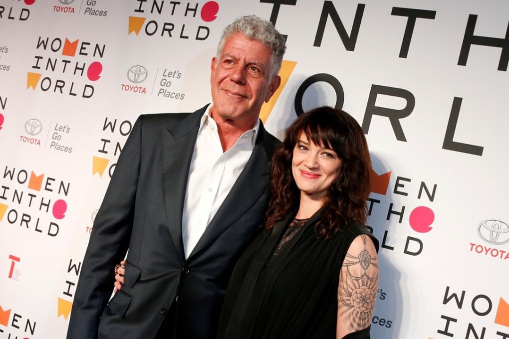 Anthony Bourdain and actor and director Asia Argento in New York on April 12. Photo: Reuters
