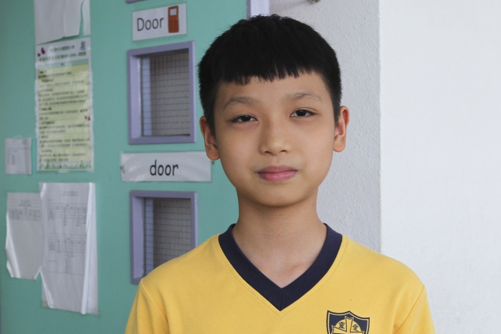 Li Kam-hin, 10, breathed a sigh of relief after finishing the TSA in Chinese. Photo: Roy Issa