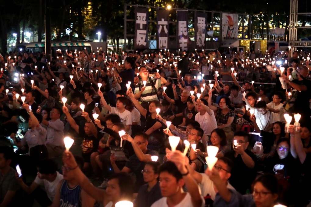 This year’s candlelight vigil to commemorate June 4, at Victoria Park in Causeway Bay. Photo: K.Y. Cheng