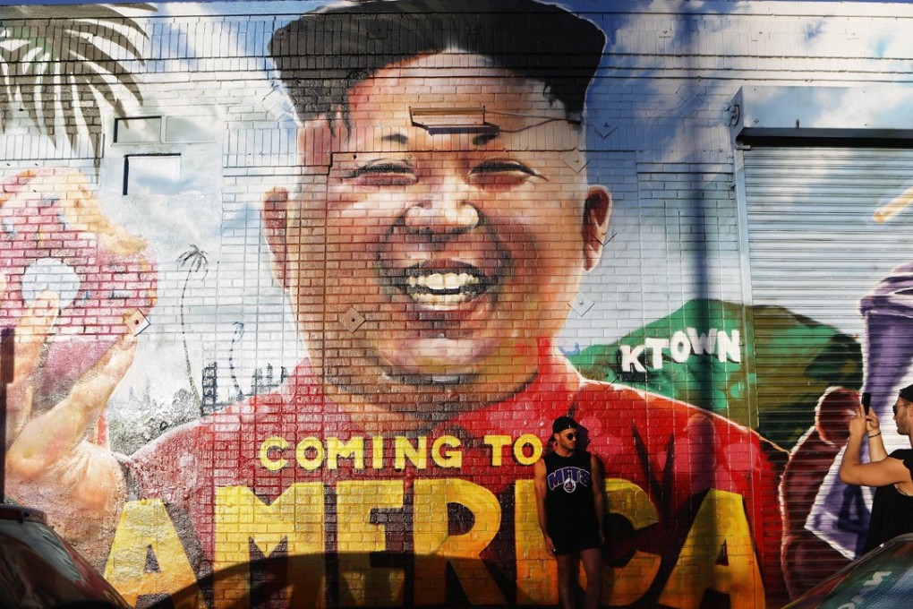 A billboard depicting North Korean leader Kim Jong-un near the Koreatown neighbourhood of Los Angeles. Photo: AFP
