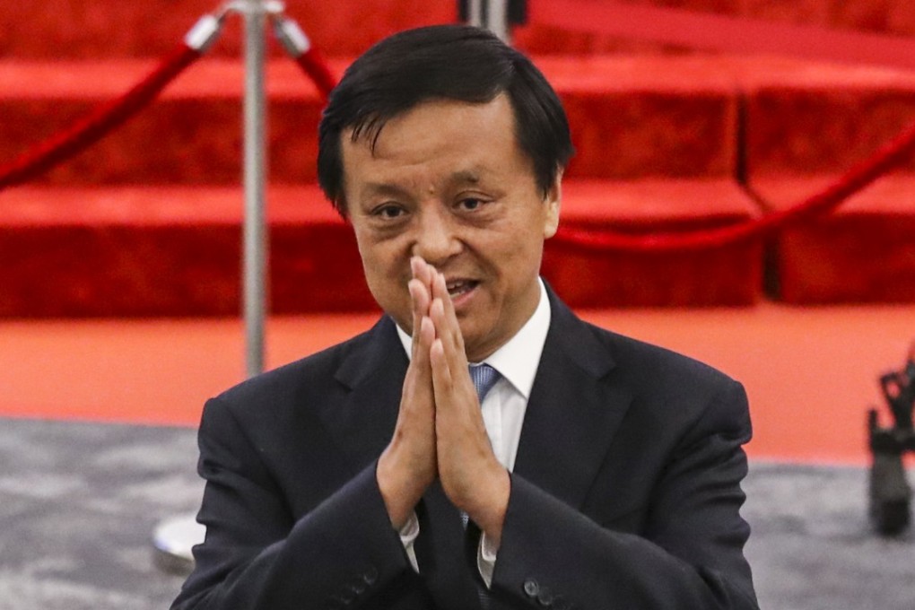 Charles Li Xiaojia, Chief Executive of Hong Kong Exchange and Clearing Limited (HKEX) talks to the media at the 18th anniversary cocktail reception on 13 June 2018. Photo: SCMP/Nora Tam