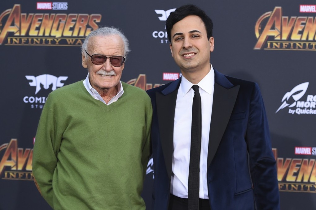 In this April 23 photo, Stan Lee, left, and his manager Keya Morgan arrive at the world premiere of “Avengers: Infinity War” in Los Angeles. Lee has taken out a restraining order against Morgan who had been acting as his business manager and close adviser. Photo: AP