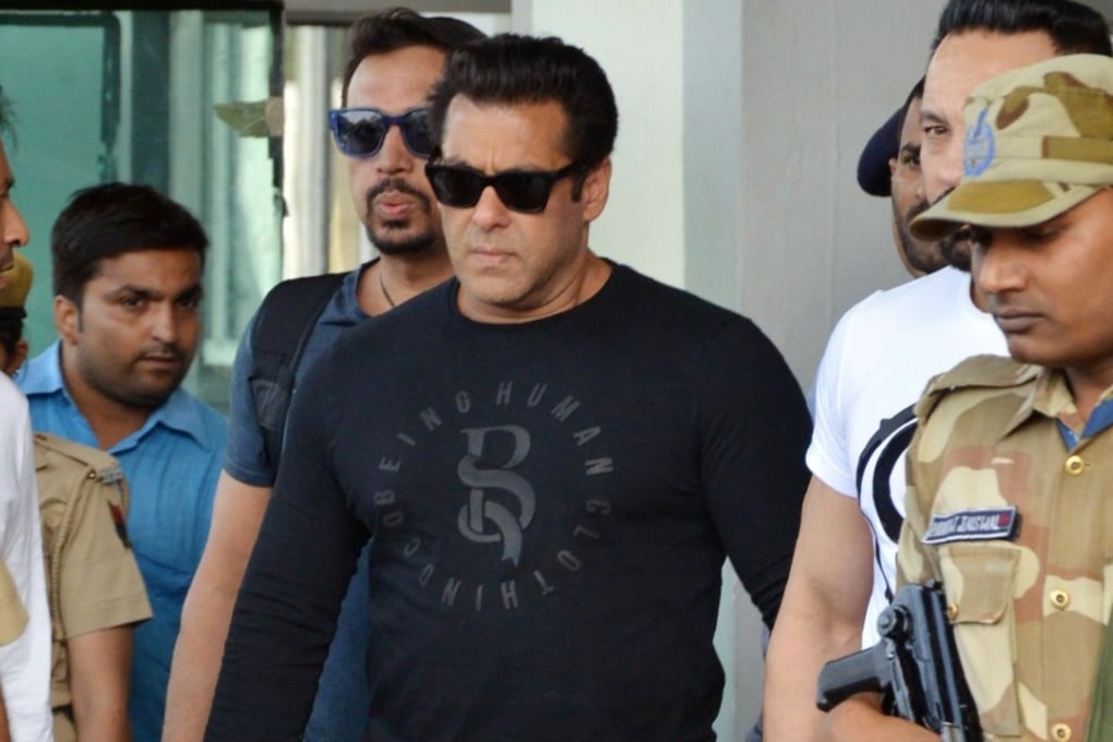 Indian Bollywood actor Salman Khan at the airport in Jodhpur in April, 2018. Photo: AFP