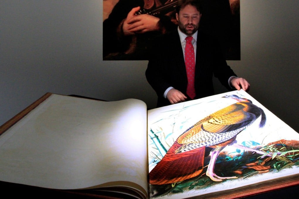 A first edition of John James Audubon's “The Birds of America” is shown during a preview at Christie's auction house in New York, in this January 13, 2012, file picture. Photo: Reuters