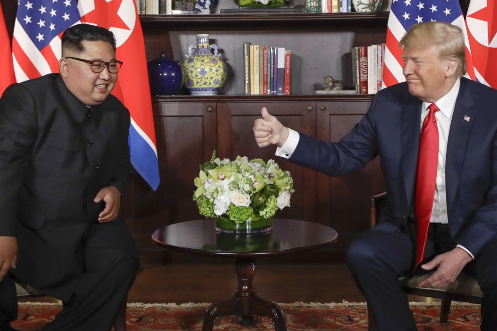 North Korean leader Kim Jong-un with US President Donald Trump. Photo: AP