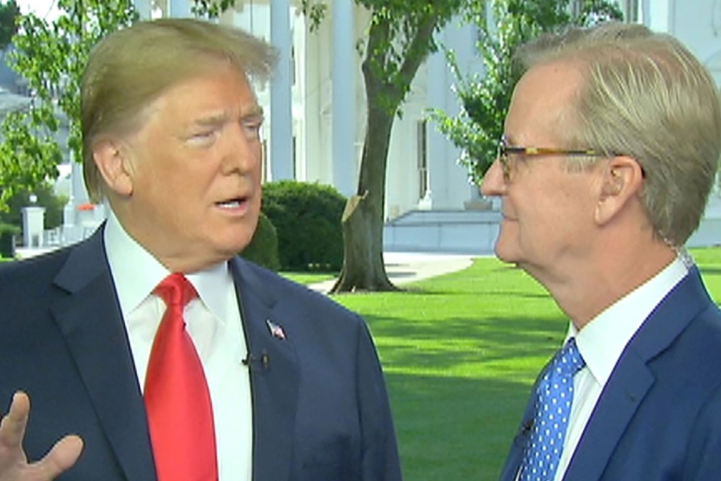 US President Donald Trump speaks during an interview with Fox & Friends. Photo: Reuters