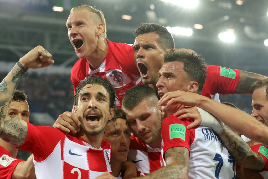 Croatia celebrates after scoring the 2-0 lead during the Fifa World Cup on Saturday. Photo: EPA-EFE