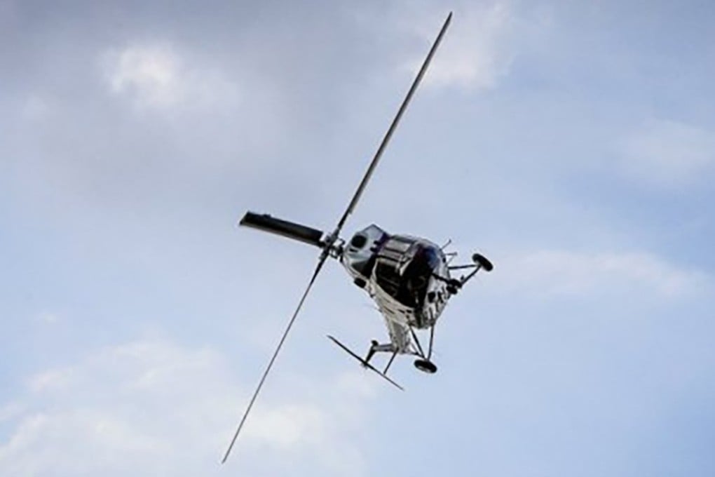 A Ukrainian Nadiya helicopter after taking off from Motor Sich’s airfield. Photo: Handout