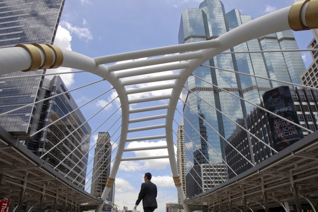 Office buildings in Bangkok’s business district. Office rents in the Thai capital this year average around 1,200 baht in prime locations – up 400 per cent from 1998. Photo: Reuters