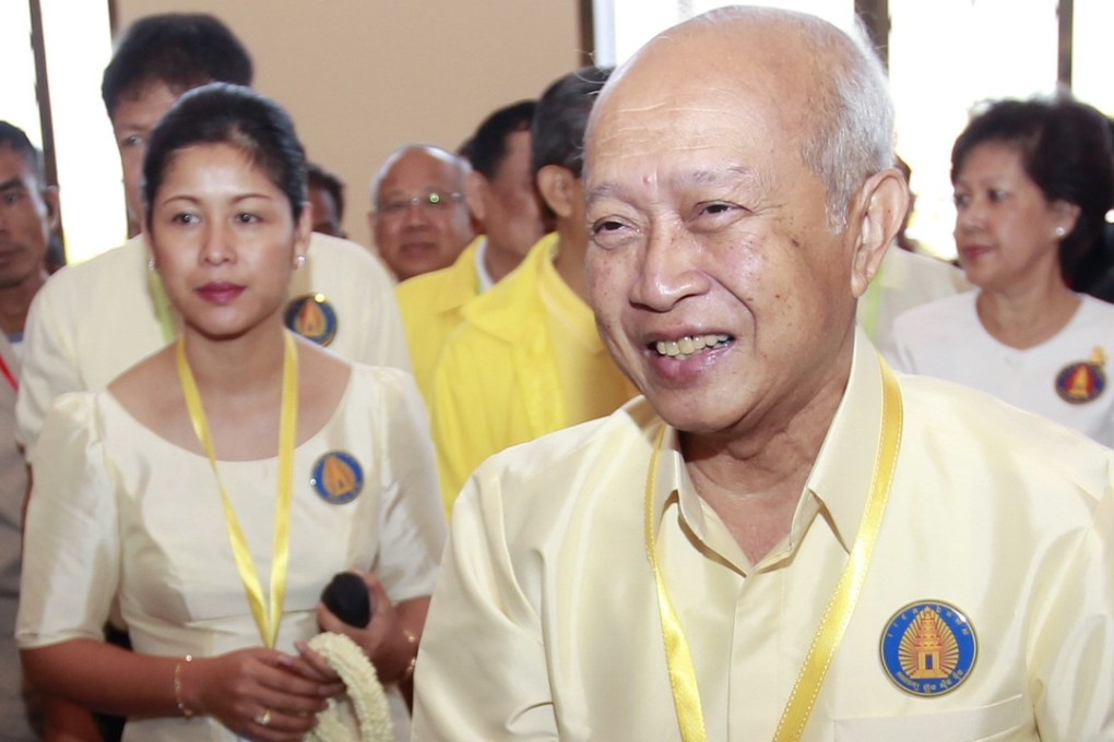 Cambodian Prince Norodom Ranariddh (R), and his wife Ouk Phalla in 2015. File photo: EPA