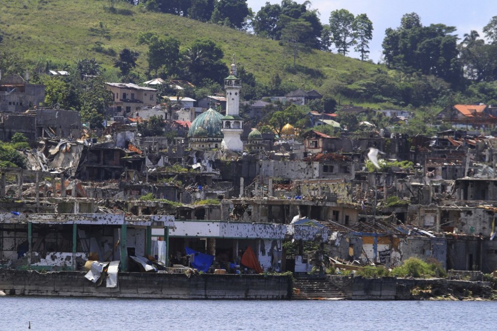 The ruins of Marawi in the southern Philippines a year after Muslim militants tried to take over the city. Photo: AP