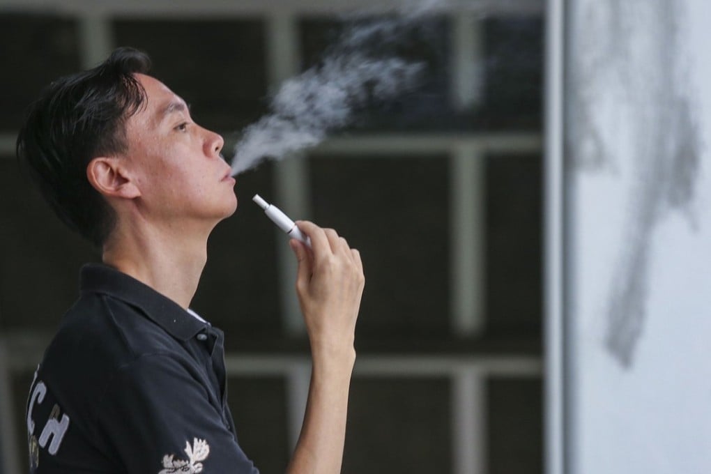 Image showing a person smoking an e-cigarette, taken around Admiralty. Photo: Dickson Lee/SCMP