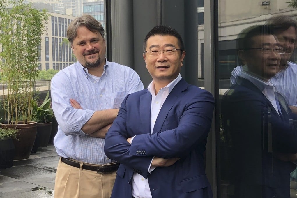 Joseph Gagnon (left), managing director and head of Asia real estate at US private equity fund Warburg Pincus, and Jeffrey Shen, chief executive of ESR. Photo: Handout