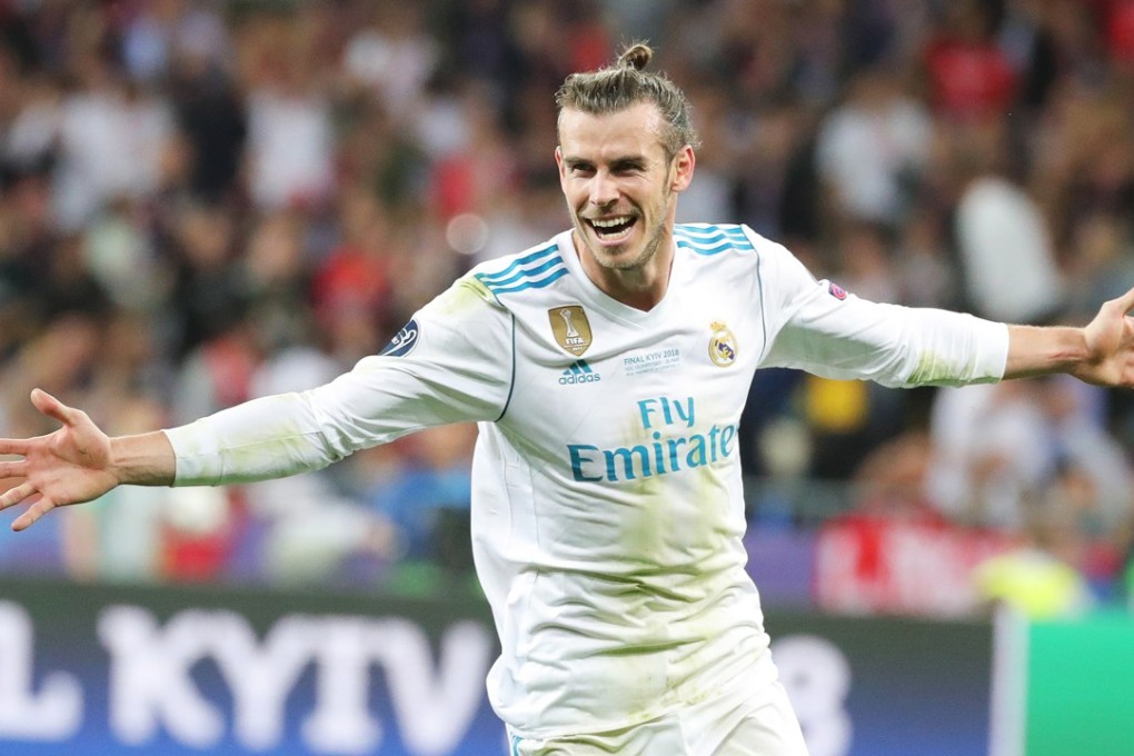 Gareth Bale scores in the Champions League final. Photo: EPA
