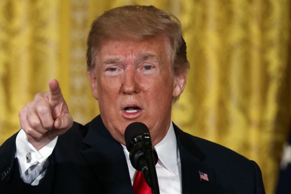 US President Donald Trump speaks during a meeting of the National Space Council in the East Room of the White House on Monday. Photo: AP