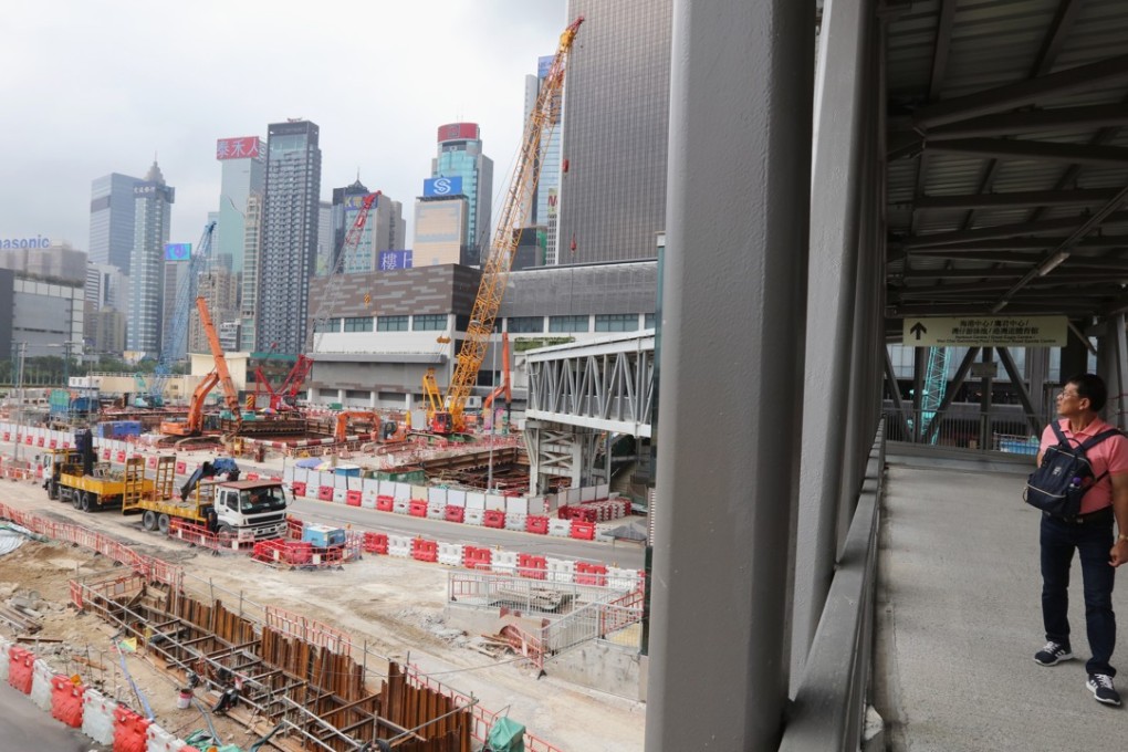 The Sha Tin-Central rail link site at the Hong Kong Convention and Exhibition Centre station. Photo: Felix Wong