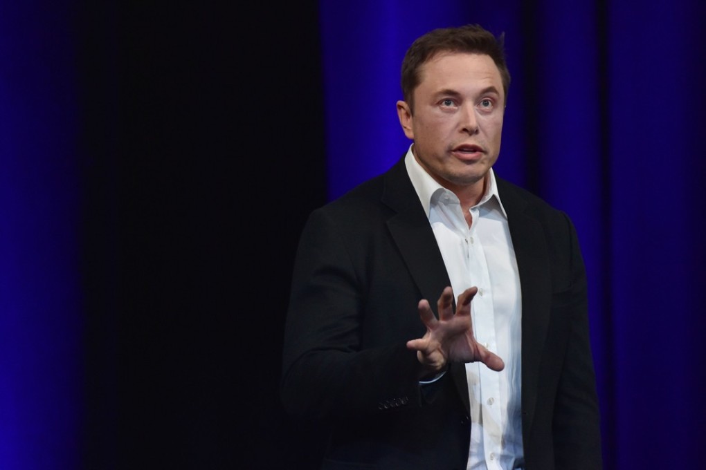 Billionaire entrepreneur and Tesla founder Elon Musk speaks in September. Photo: AFP