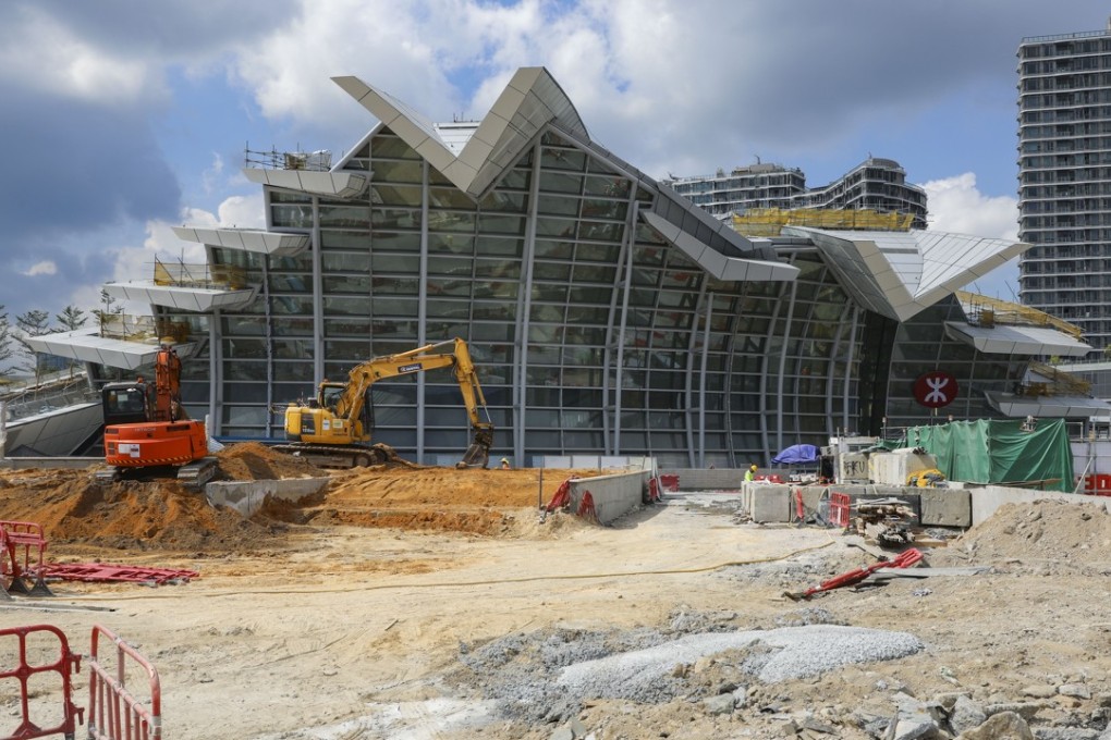 Exterior view of the construction site of the West Kowloon terminus for high-speed rail link in May. Photo: Sam Tsang/SCMP