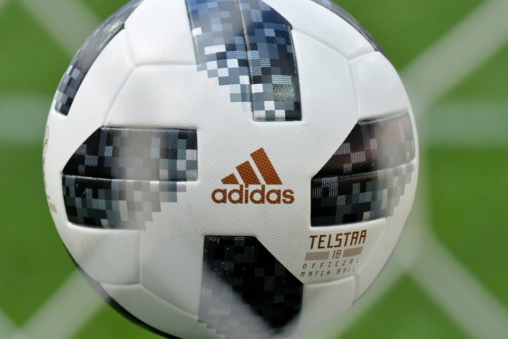 The Adidas Telstar 18 ball, the official match ball of the Fifa World Cup 2018. Photo: EPA