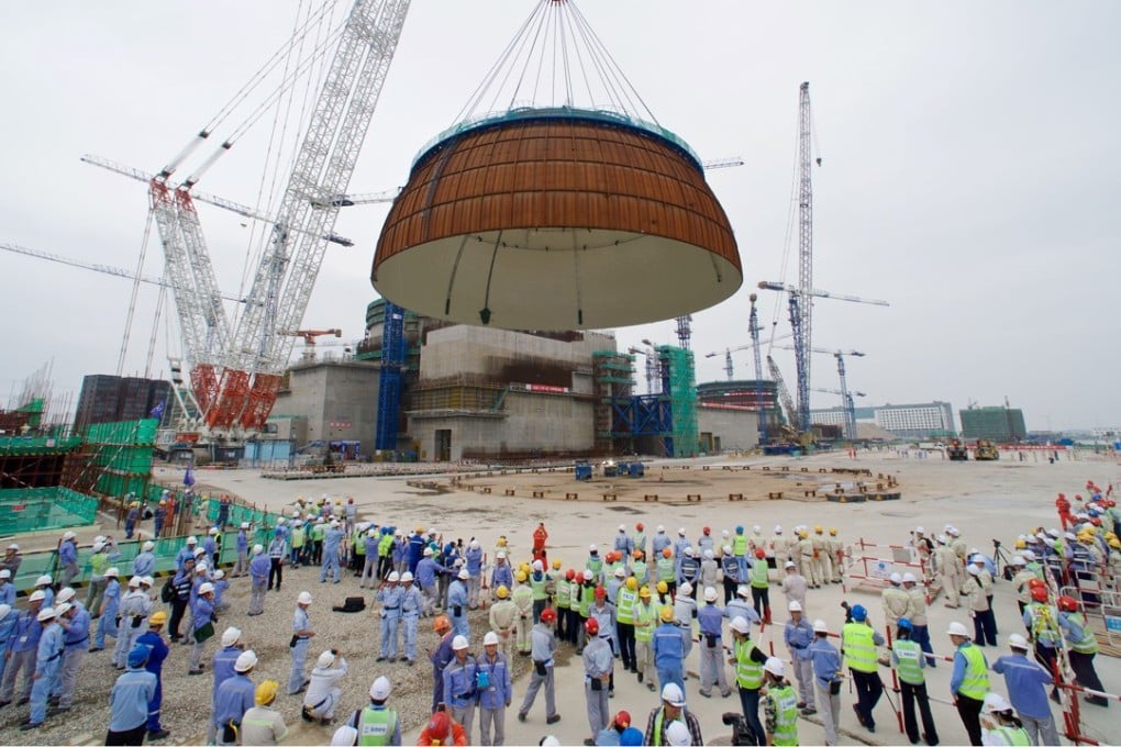 A dome is installed at the No 5 unit of the CNNC Fuqing nuclear power plant in Fujian province last year. The industry is said to lack workers in power plant design and engineering construction, among other areas. Photo: Xinhua
