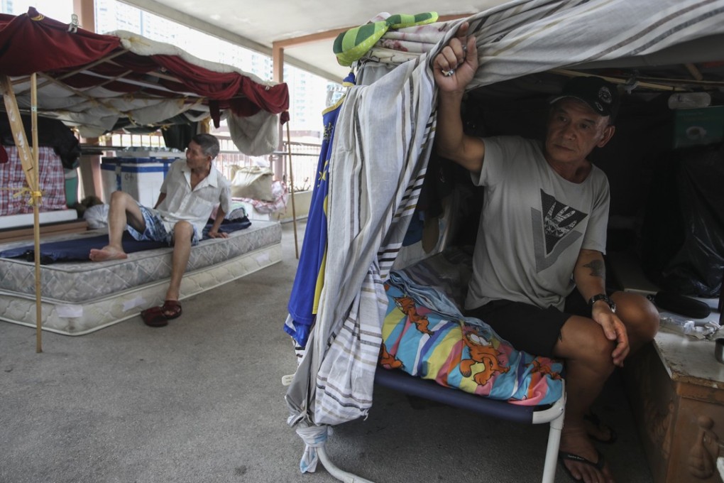 A group of about 13 people live at the footbridge. Photo: Edward Wong