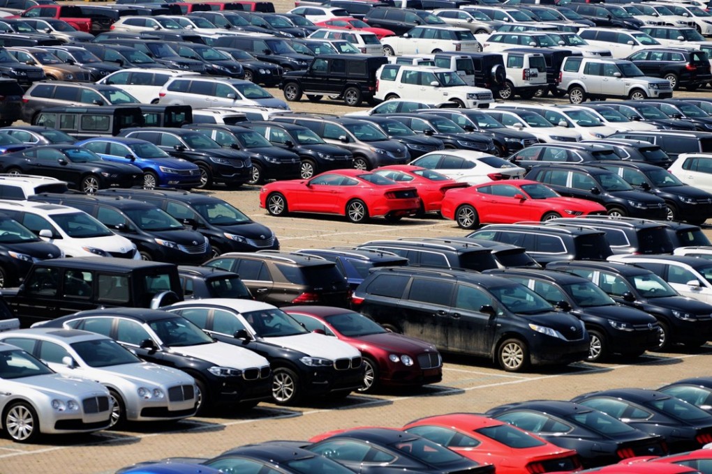Imported cars near a port in Qingdao, in east China's Shandong province. China slapped tariffs on certain US cars. Photo: AFP