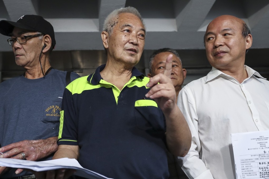 Kwok Cheuk-kin, middle, files a judicial review at the High Court on Friday. Photo: Winson Wong