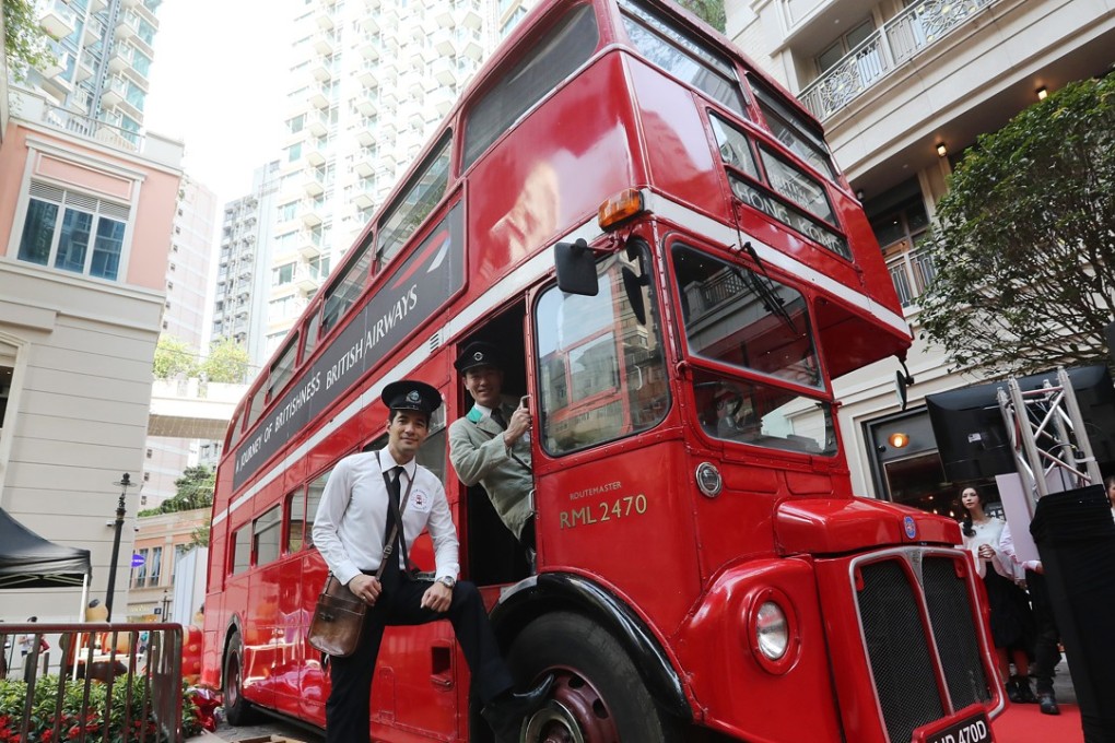 A London bus is parked at Lee Tung Avenue as part of an airline’s promotional campaign. The street, formerly known for its wedding card shops, was redeveloped under the Urban Renewal Authority. Photo: Edward Wong