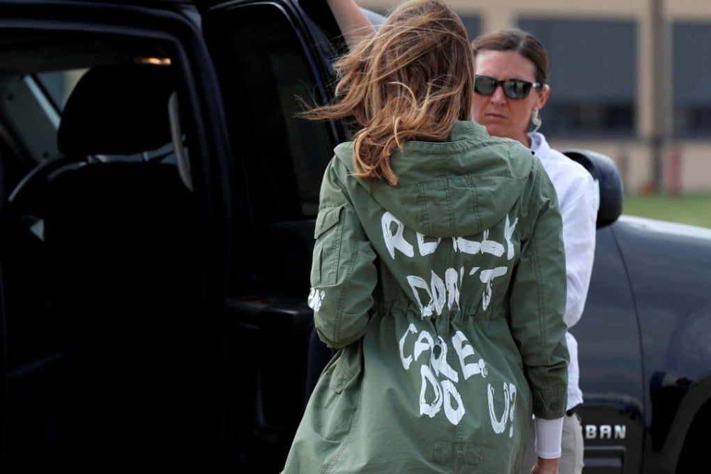Melania Trump in her controversial jacket visits the US-Mexico border area. Photo: Reuters