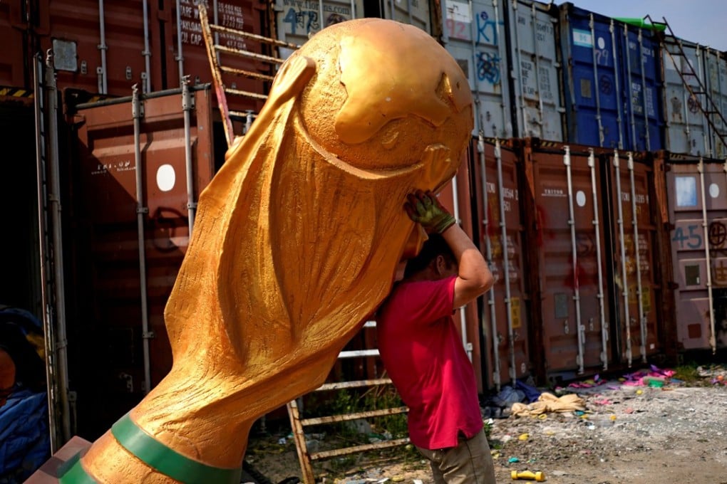 A World Cup trophy replica at a factory in Shanghai. Photo: Reuters