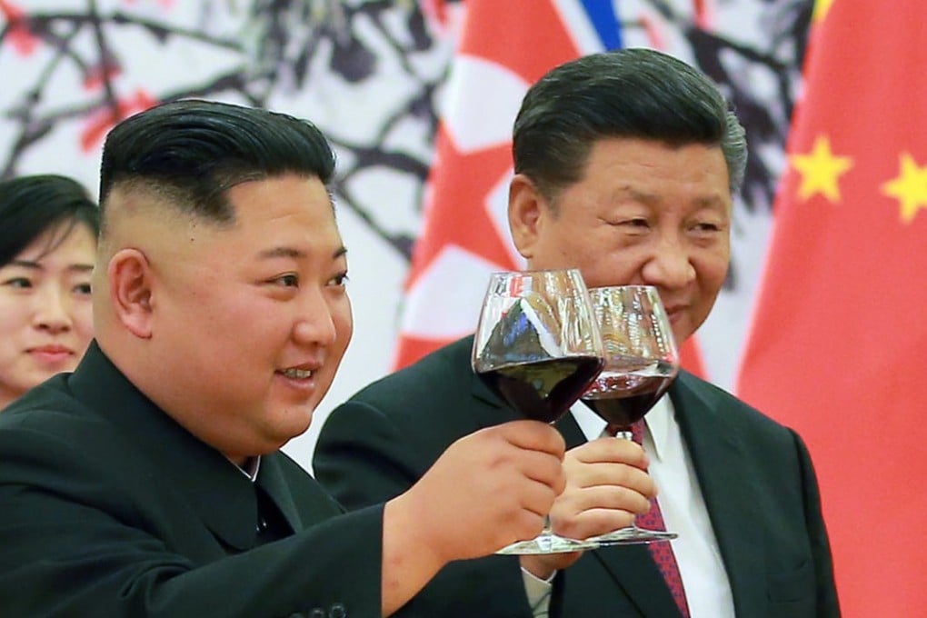 North Korean leader Kim Jong-un toasts with Chinese President Xi Jinping at the Great Hall of the People in Beijing, China on Tuesday. Photo: Korean Central News Agency/Korea News Service via AP