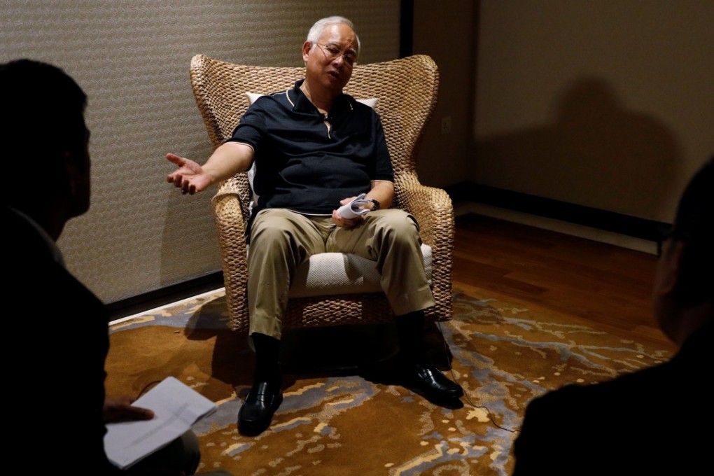 Malaysia’s former prime minister Najib Razak being interviewed in Langkawi on June 19, 2018. Photo: Reuters