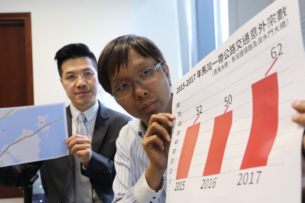 Legislator Gary Fan (left) and district councillor Roy Tam at a press briefing on the proposal to reduce ferry services. Photo: Sam Tsang