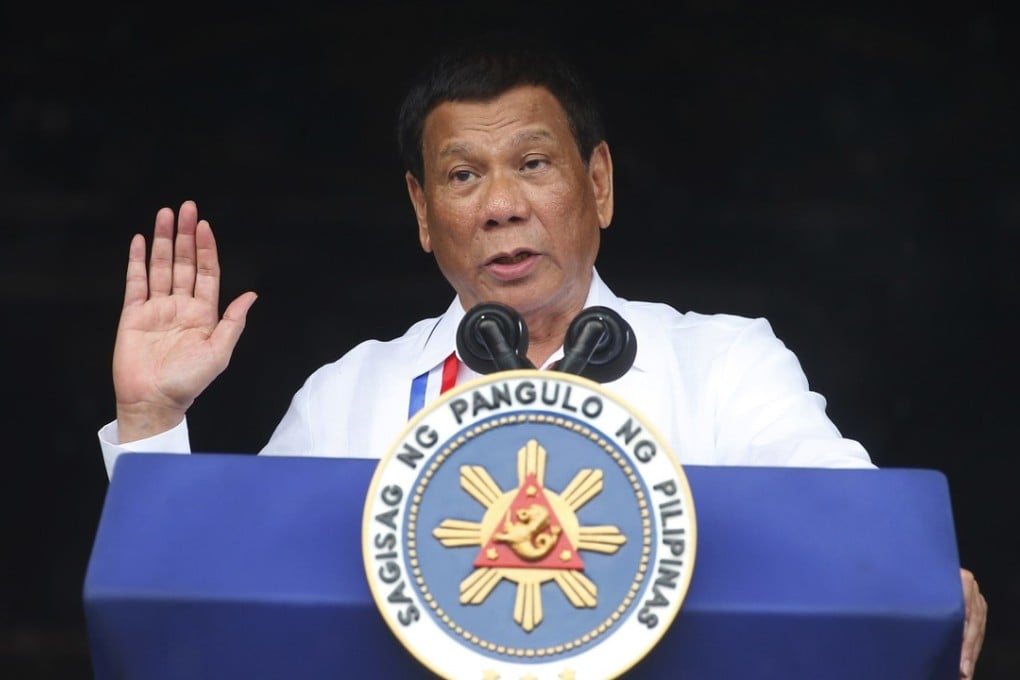 Philippine President Rodrigo Duterte gestures while addressing the crowd at the 120th Philippine Independence Day celebrations south of Manila, Philippines, on June 11. Photo: AP