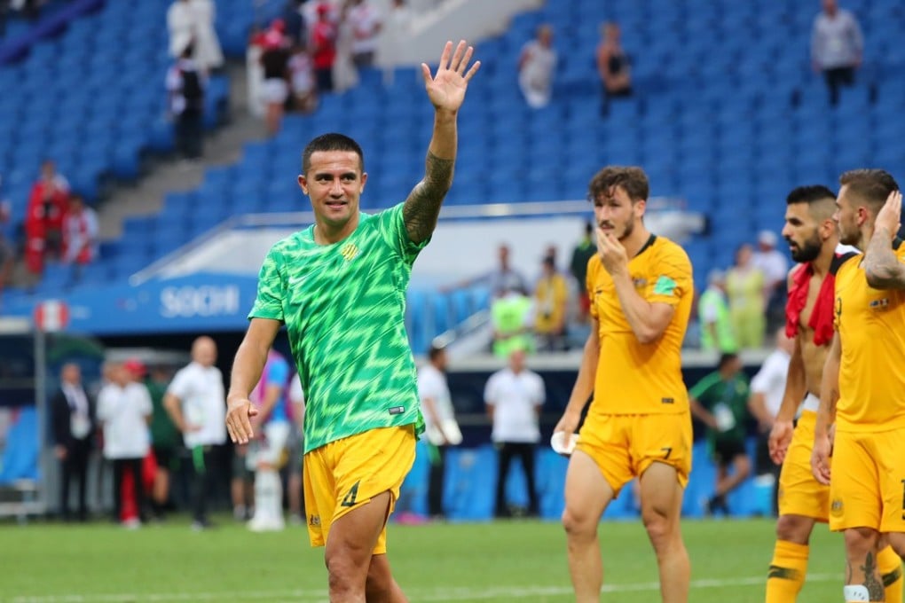Australia's Tim Cahill waves to fans at the end of the match. Photo: Reuters